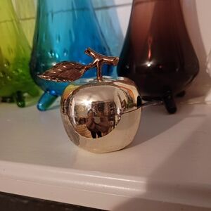 Vintage Silver Plated Apple Jar W/ Spoon